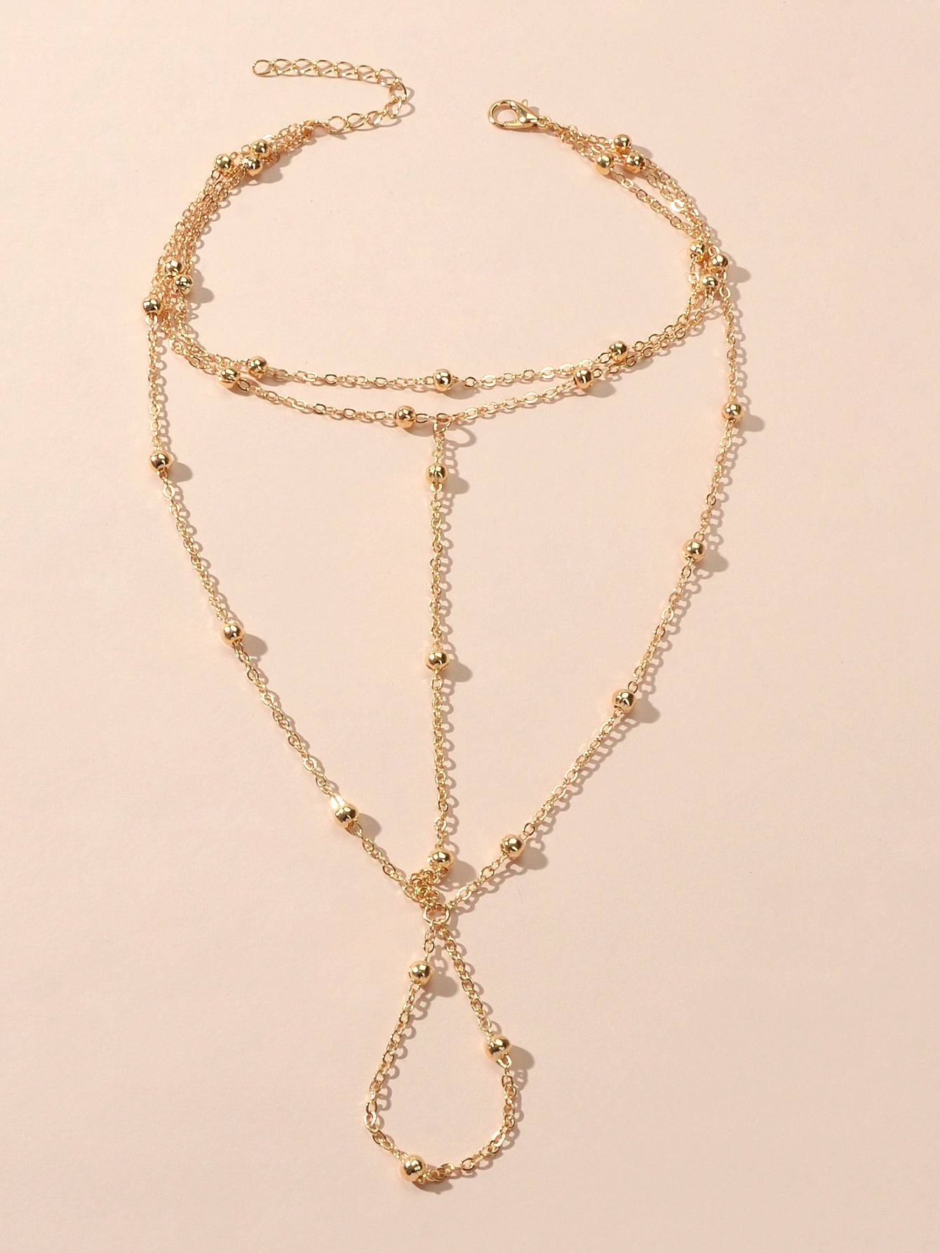 Catena Caviglia Boho Chic Color Oro Doppio Strato