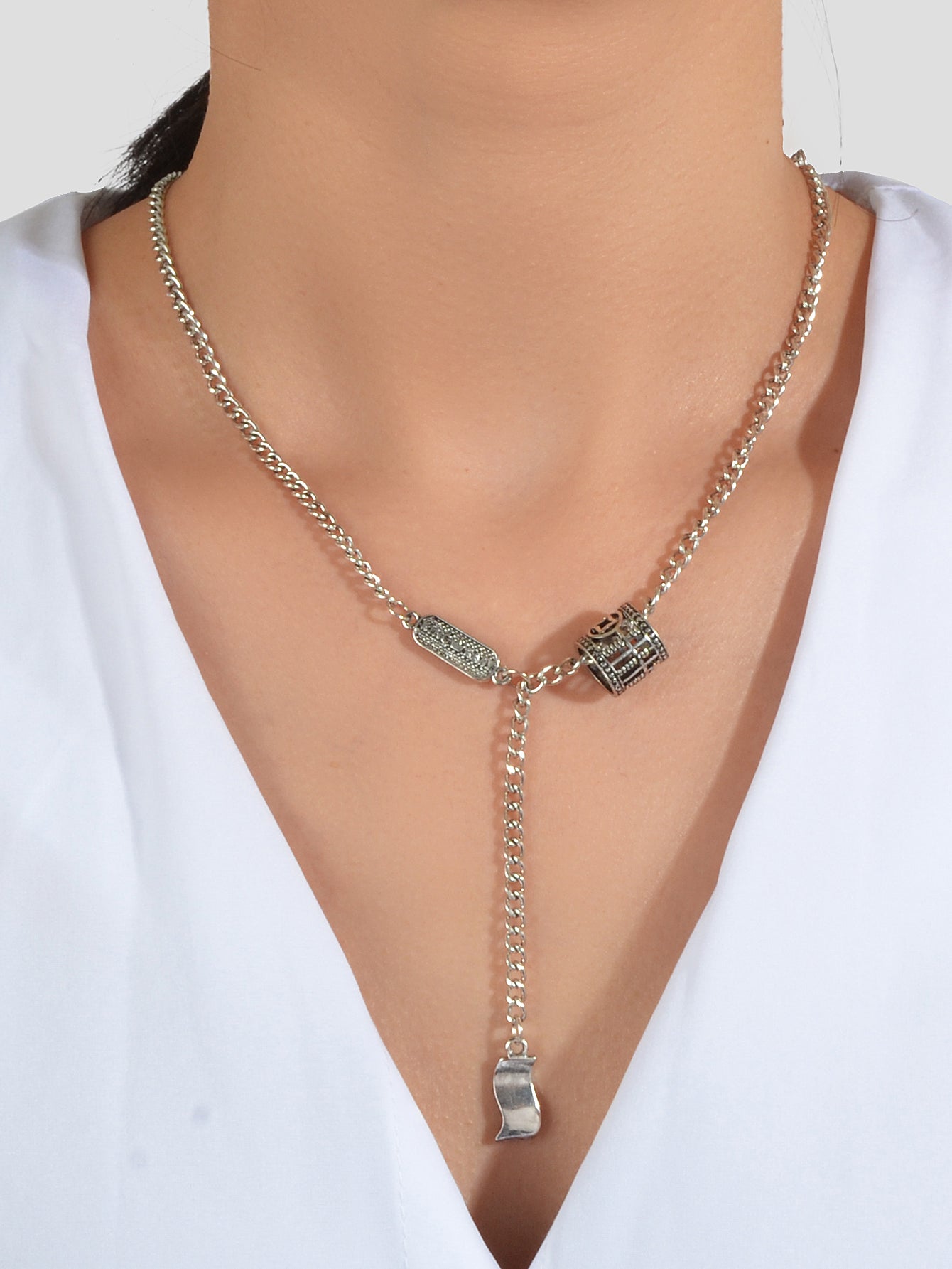 Vintage Designer Collana Argento Antico