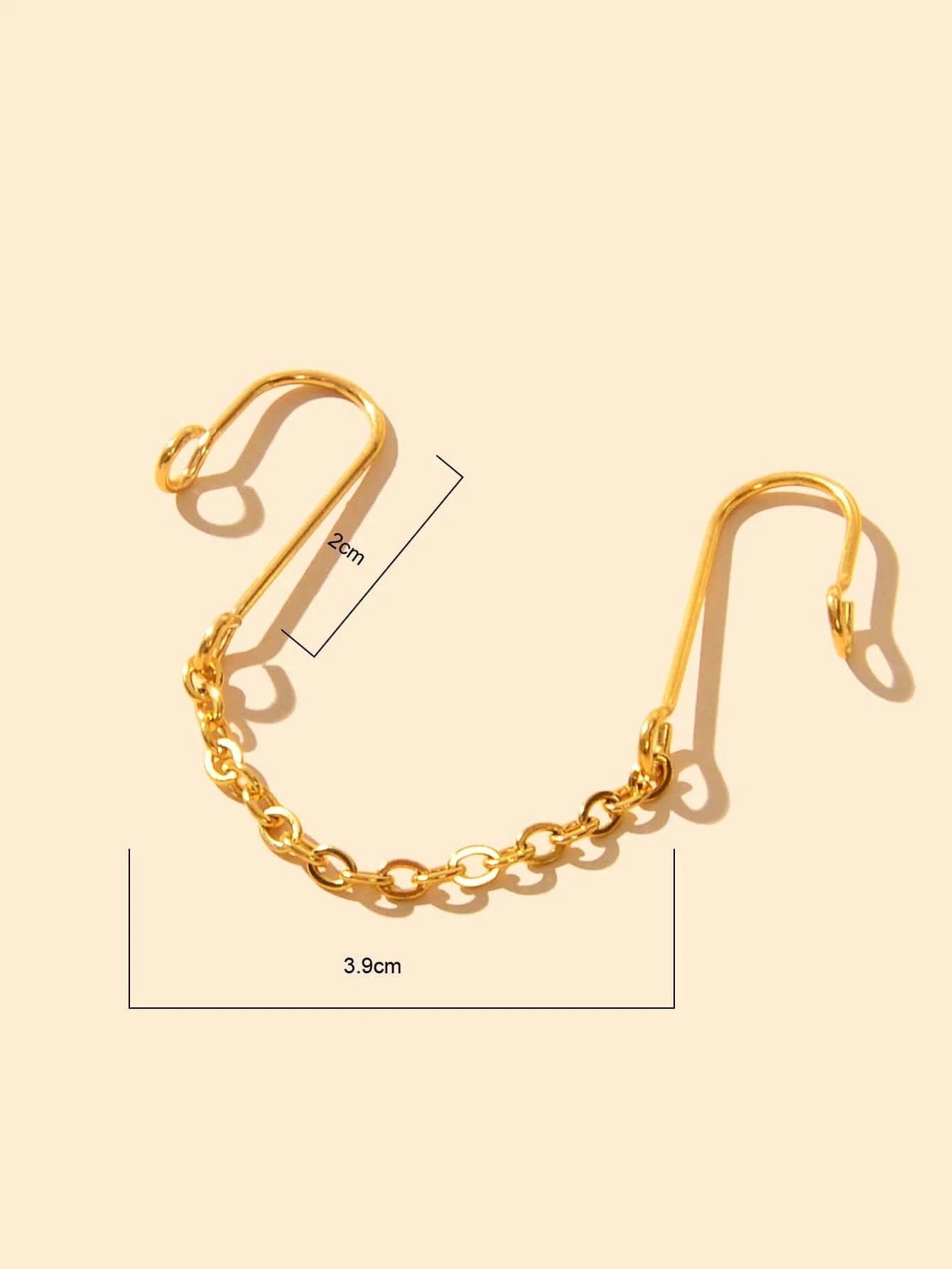 1pc Geometric Chain Link Punk Fake Nose Ring Lip Nose Body Piercing Jewellery-2