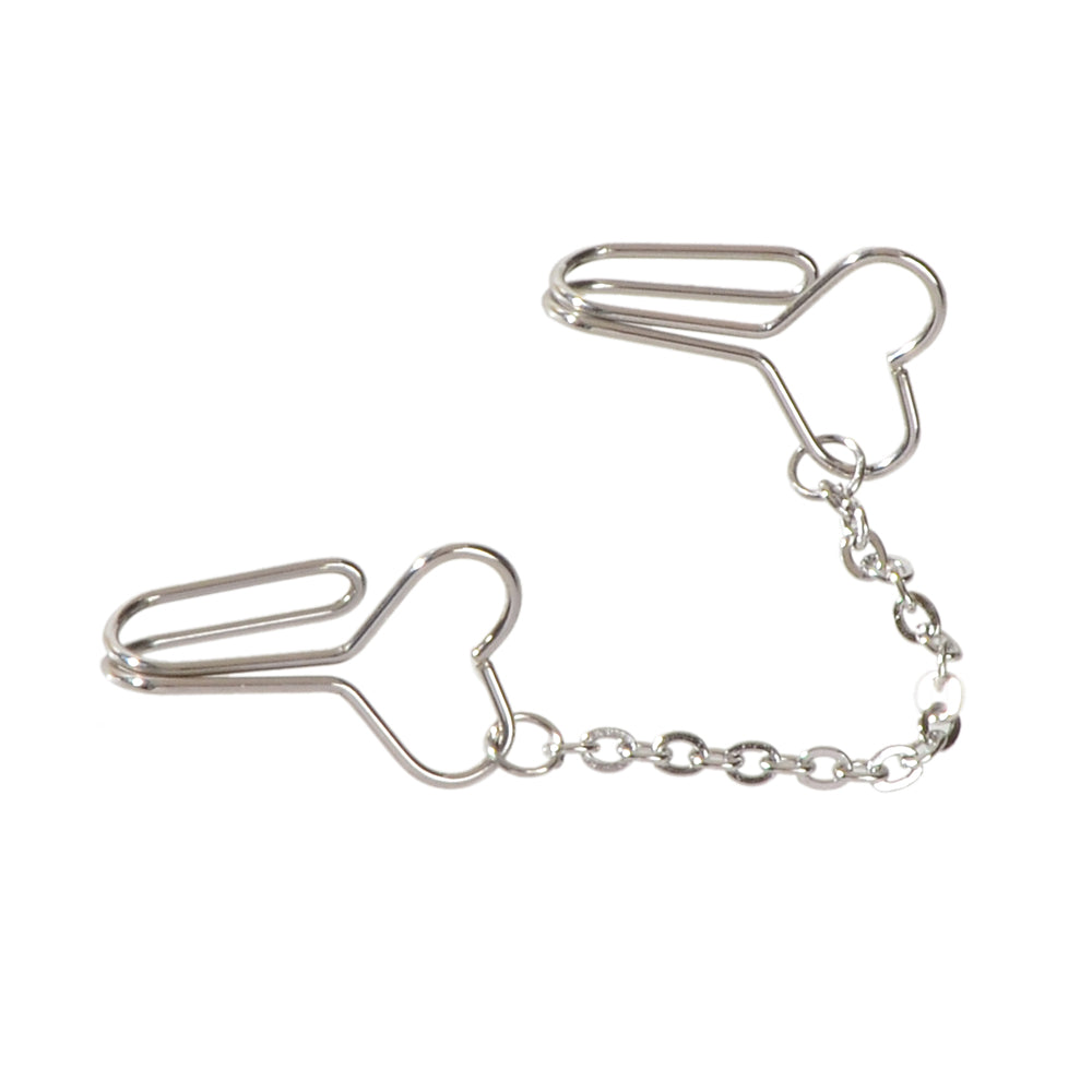 Clip-On Cuore Color Oro/Argento – Anello al Naso Non-Piercing con Catena Charm