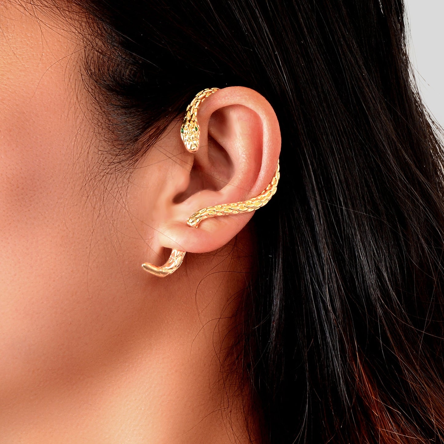 Orecchino a Serpente Effetto Piercing